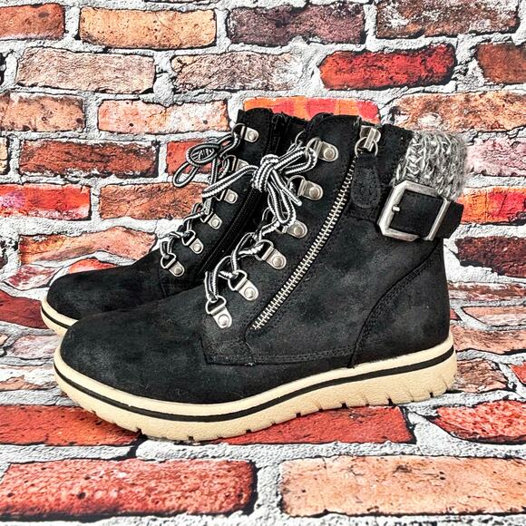 Cliffs by White Mountain Hearty Women’s Black Combat Boots Size 7.5 - Picture 1 of 8